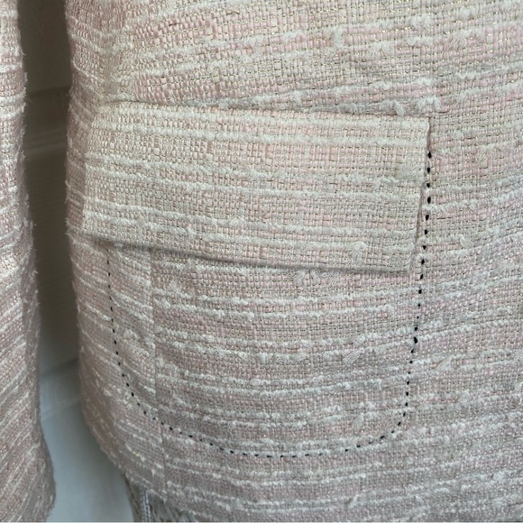 Walter Baker Boucle Blazer pink white metallic gold thread single-breast size L - Picture 7 of 16